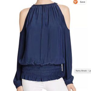 FINAL PRICE! Ramy Brook Cold Shoulder Navy Blouse